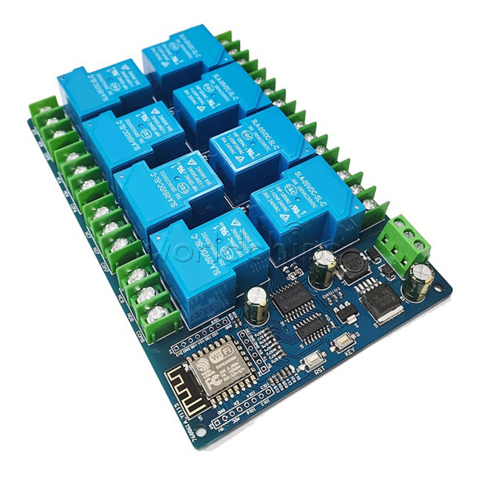 DC7-28V / DC5V ESP8266 WiFi 8 Channel 30A Relay Module ESP-12F Development Board