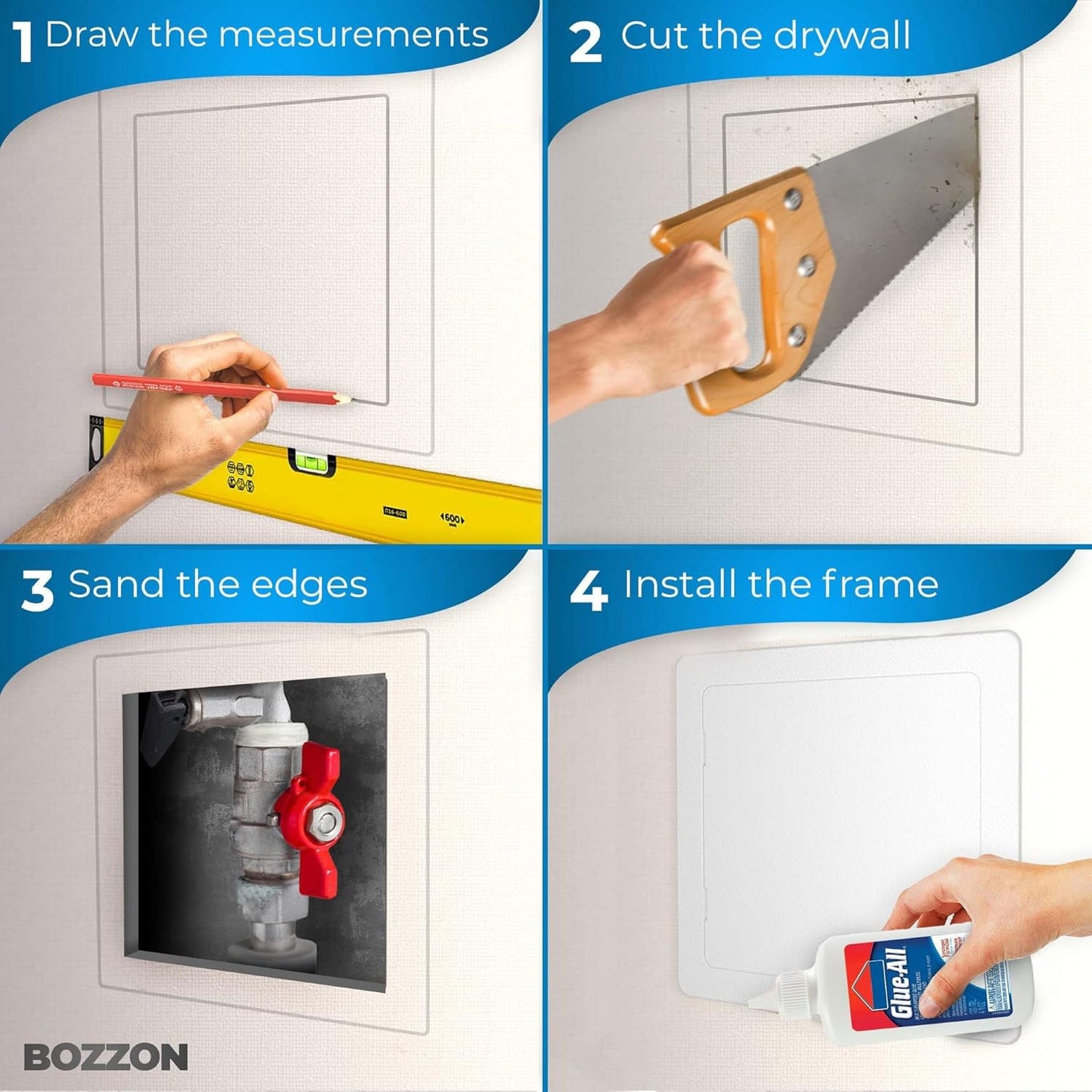 Access Panel for Drywall - 12X12 Inch - Wall Hole Cover - Access Door - Plumbing