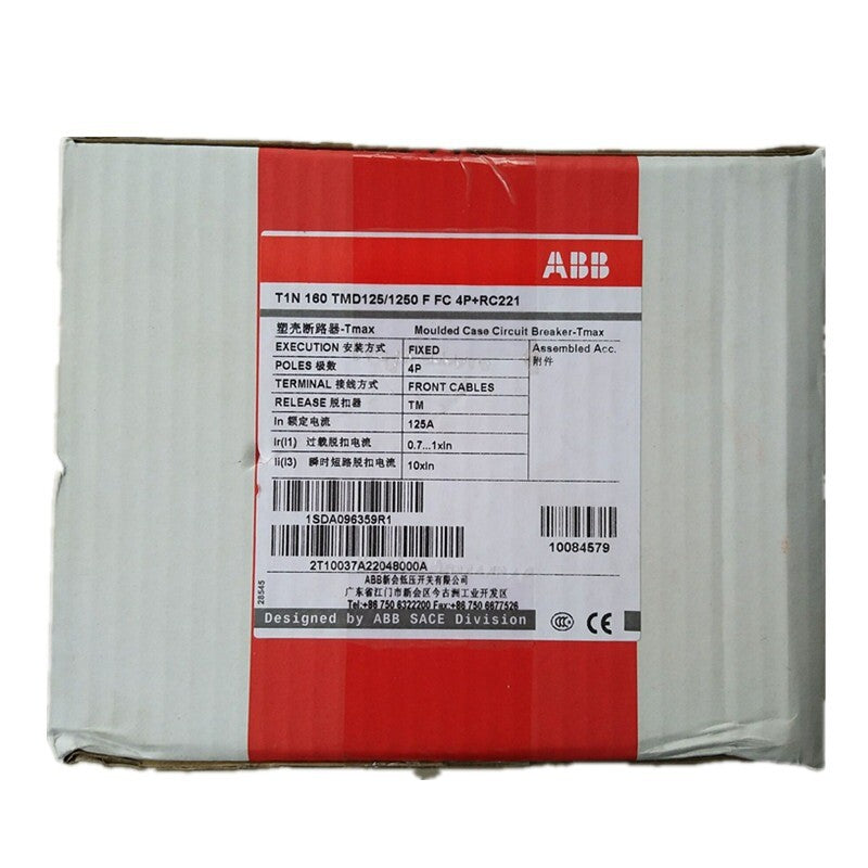 ABB Tmax 125A 4P Molded Case Circuit Breaker T1N160 TMD125/1250 F FC 4P+RC221