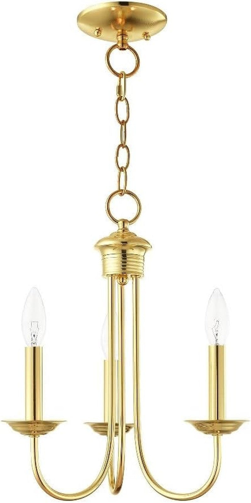 Steel 3-Light Chandelier, Black Ceiling Fixture for Living Room or Bedroom