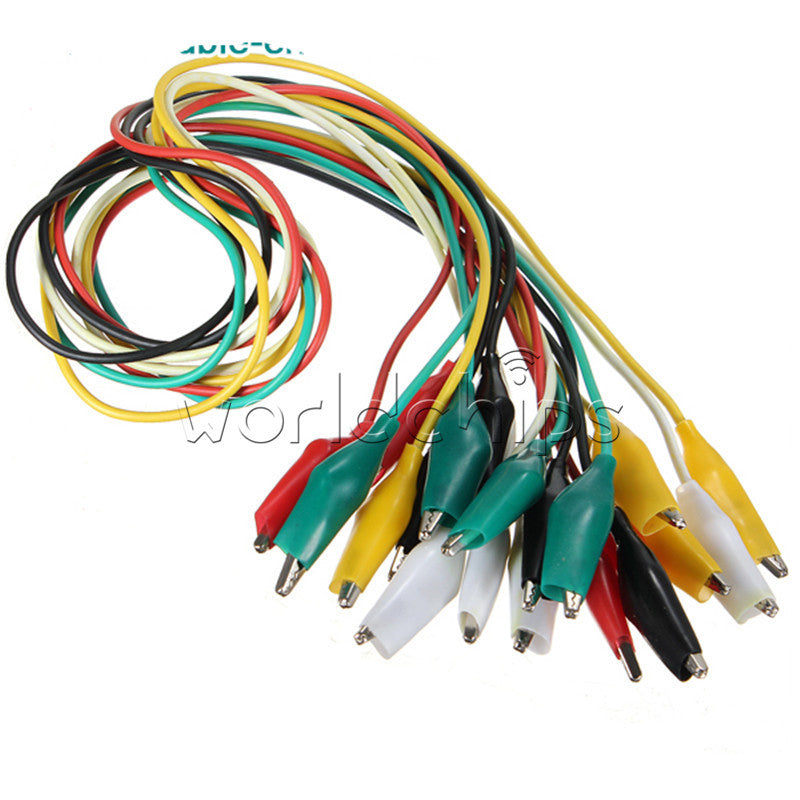 50PCS Crocodile Clips Cable Double-ended Alligator Jumper Test Leads Wire