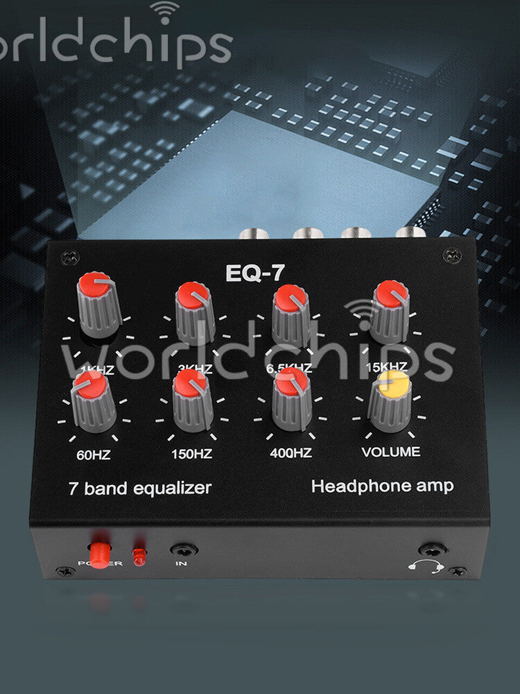 Audio EQ-7 Audio Signal Preamplifier 7 Band Equalizer Adjust Car Phone Amplifier