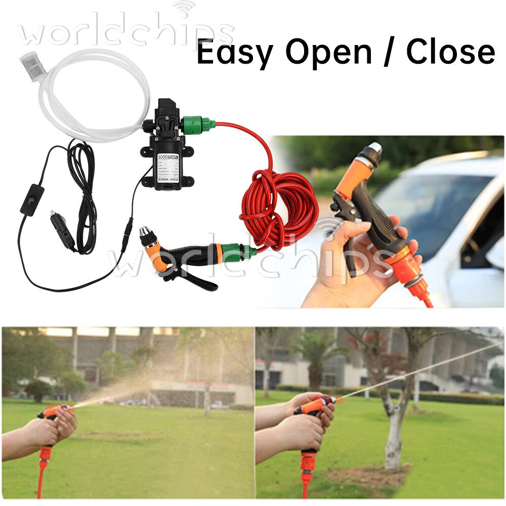 DC12V Self-Priming Portable High Pressure Car Washer Water Pump Kit Adjustable