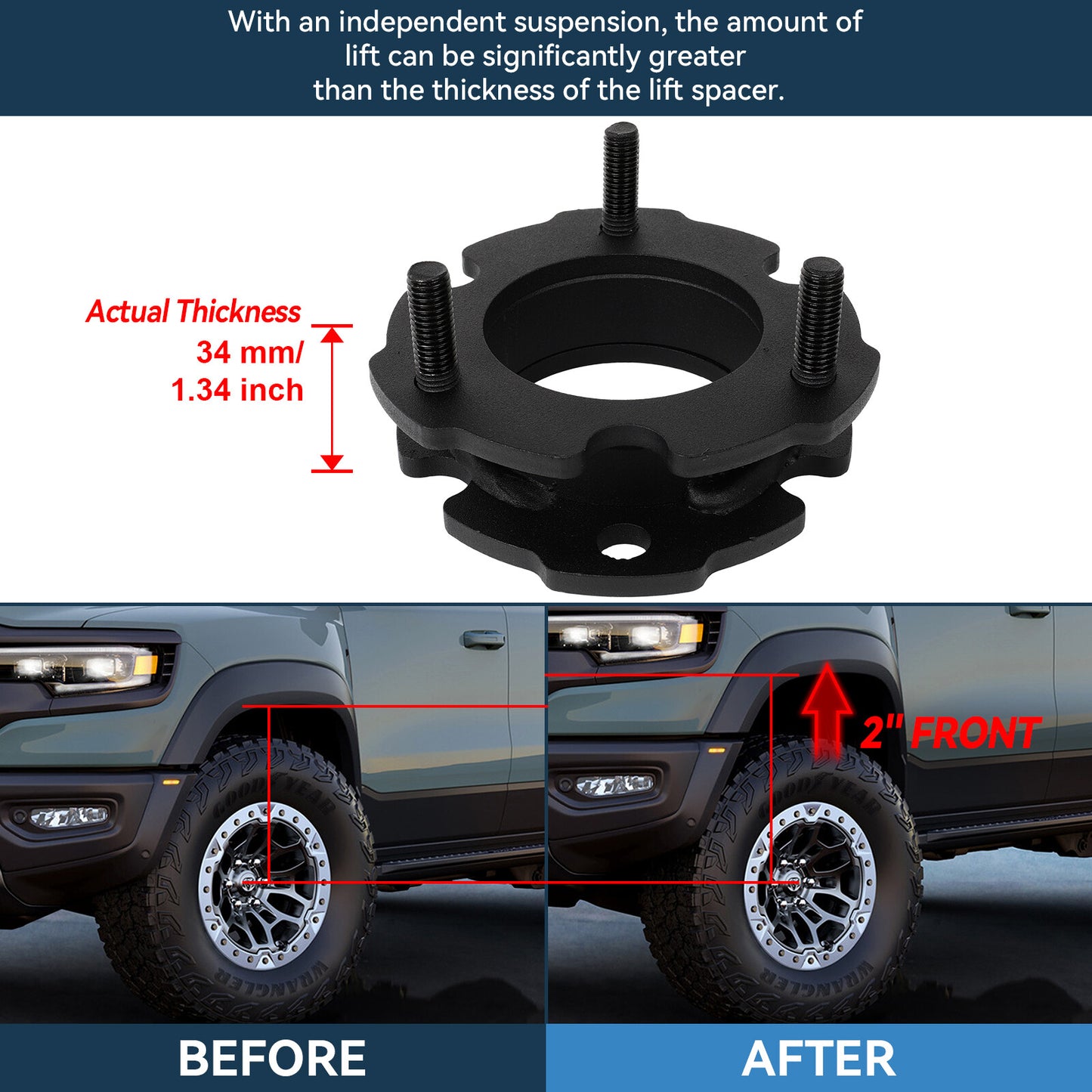 ECCPP 2" Front 2" Rear Leveling Lift Kit For Chevy Colorado GMC Canyon 2015-2022