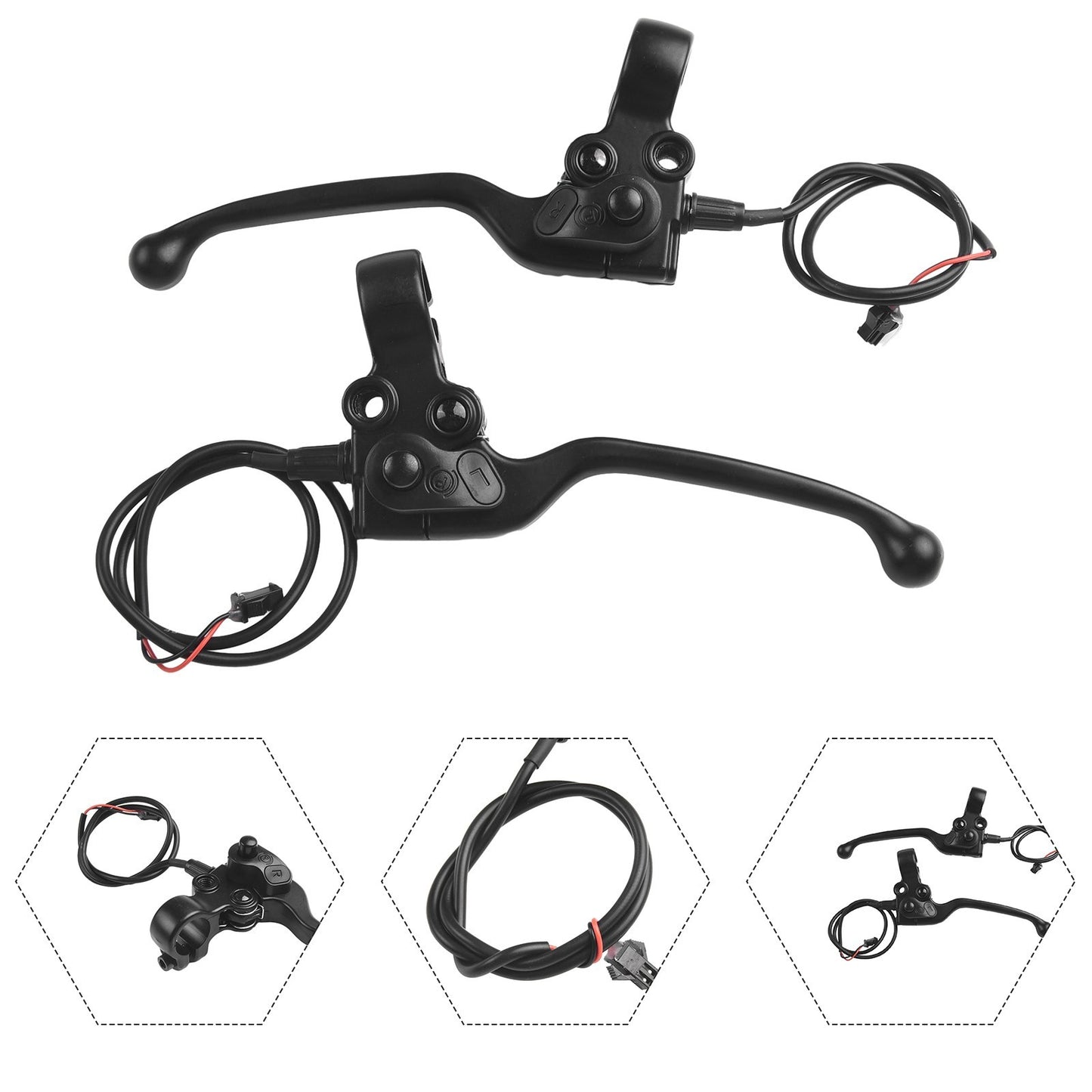 High Quality Bike Brake Levers Mechanical Black E-bike With Parking Button