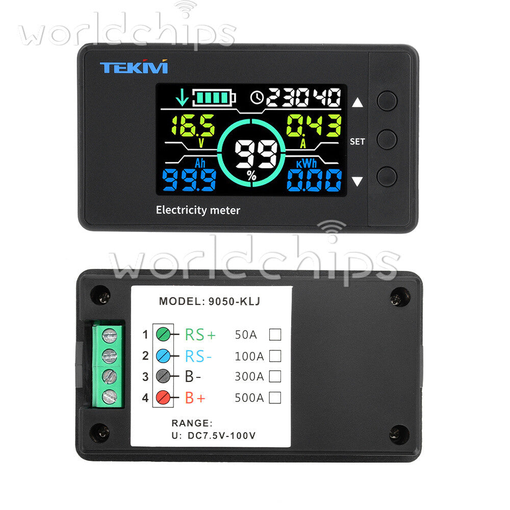 DC7.5~100 Battery Monitor Voltage Ammeter Bi-directional Detection Coulomb Meter