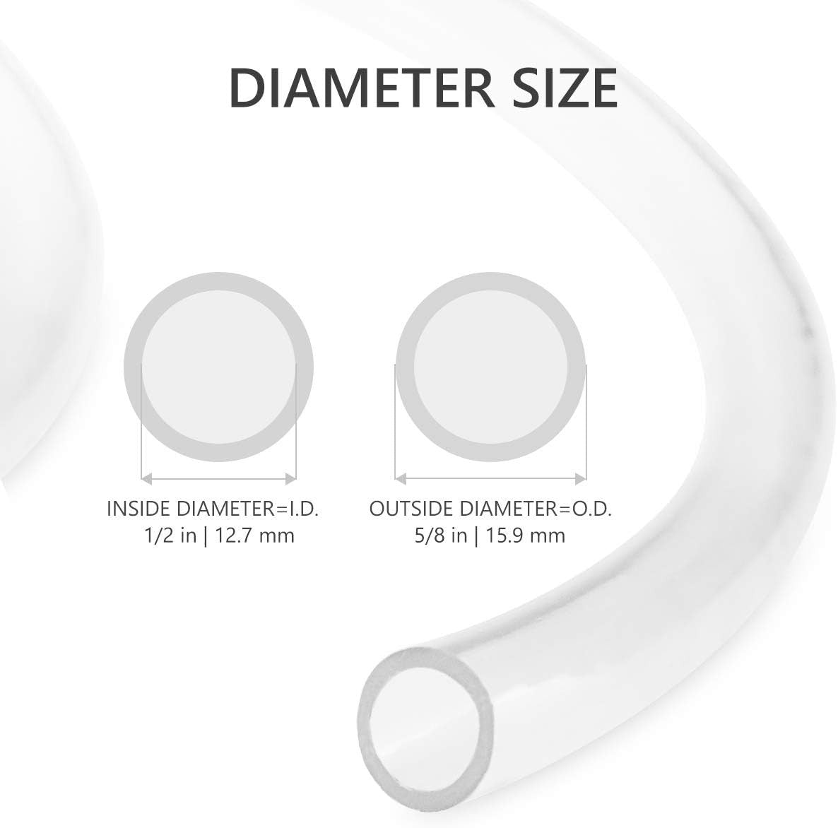 Clear Vinyl Tubing Flexible PVC Tubing, Hybrid PVC Hose, Lightweight Plastic Tub