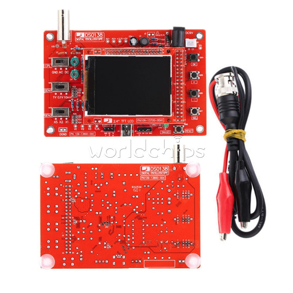 DSO138 2.4" TFT Digital Oscilloscope Cortex-M3 1Mbps Assembled Acrylic Case Kits