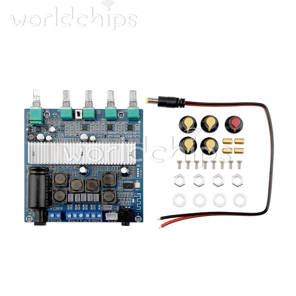 Bluetooth 5.0 DC 12-24V TPA3116D2 Digital 2.1 Audio Amplifier Board 100W+50W+50W