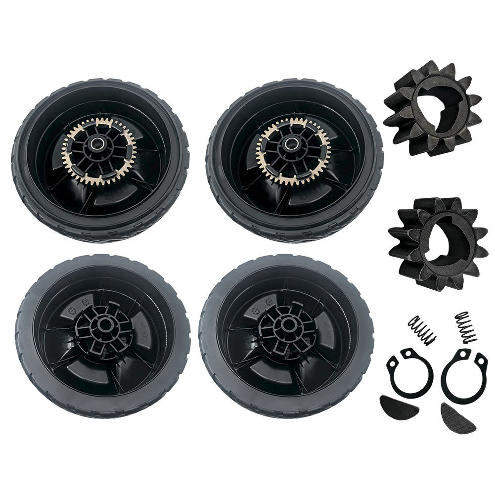 8 Inch Lawn Mower Wheels and 12 Teeth Drive Gear Kit for Honda HRN216 VKAA VYAA