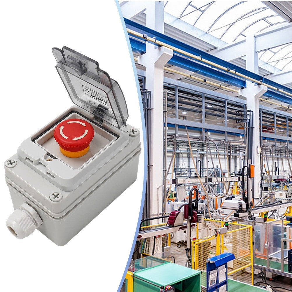 1pcs  Stop Button-Box 130*80*100mm Outlet Hole 22 With Connector