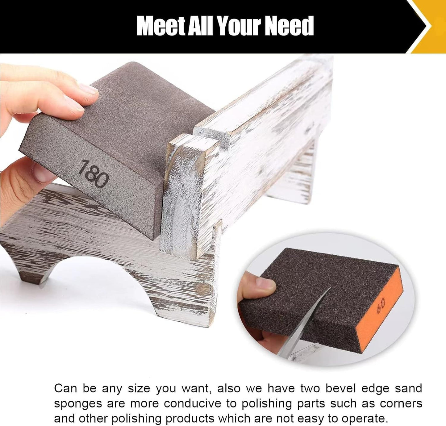 BOSHCRFAT 10 Pack Sanding Block, Washable and Reusable Sanding Sponge for Wood D