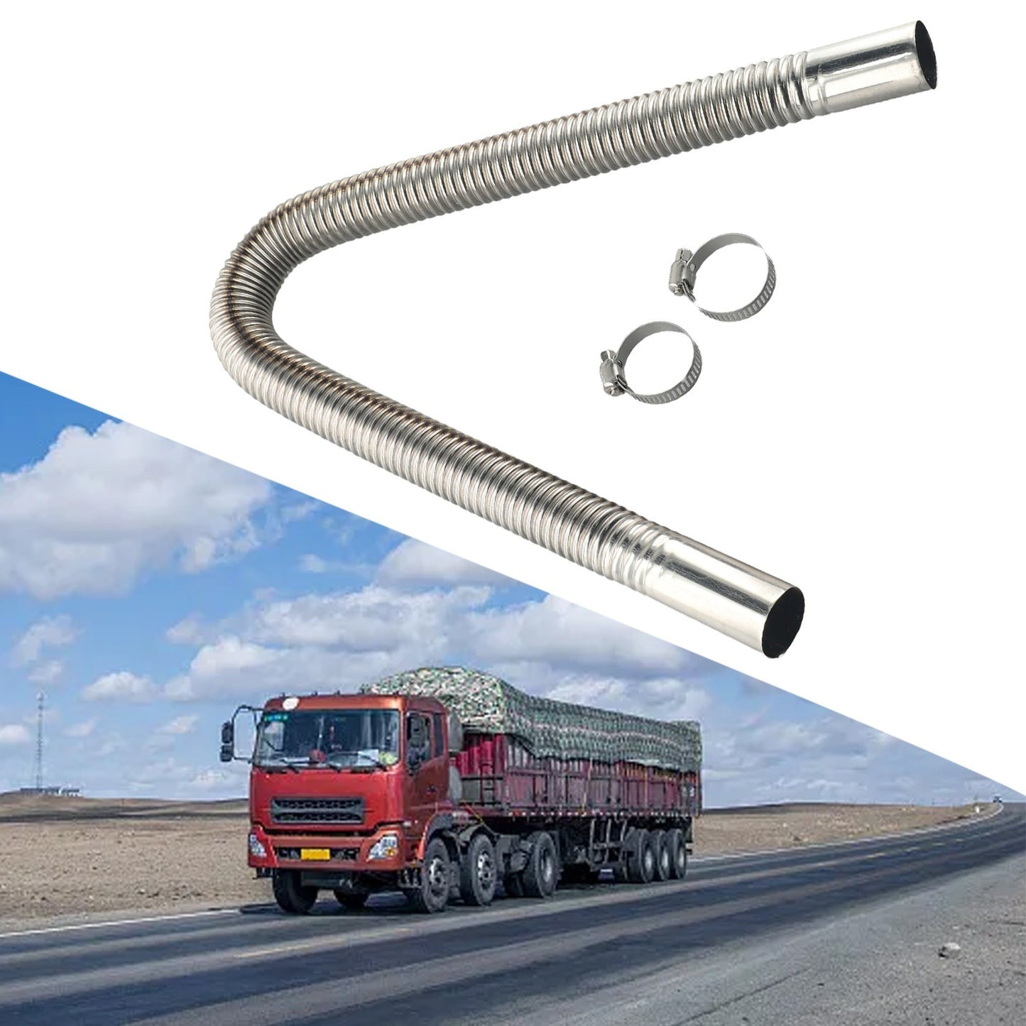 60CM Stainless Steel Exhaust Pipe for Generator Auxiliary Heating Systems