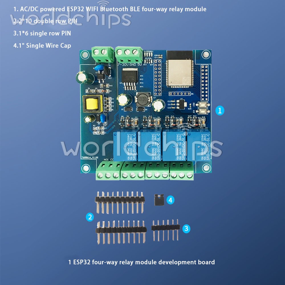 ESP32 WIFI Bluetooth 4-Channel Relay Module ESP32-WROOM Development Board