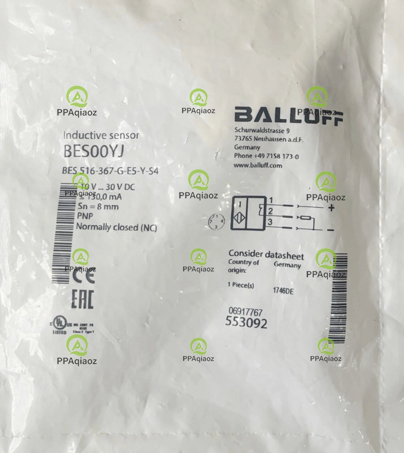 1Pcs  BALLUFF BES 516-367-G-E5-Y-S4（BES00YJ) sensor Fast delivery