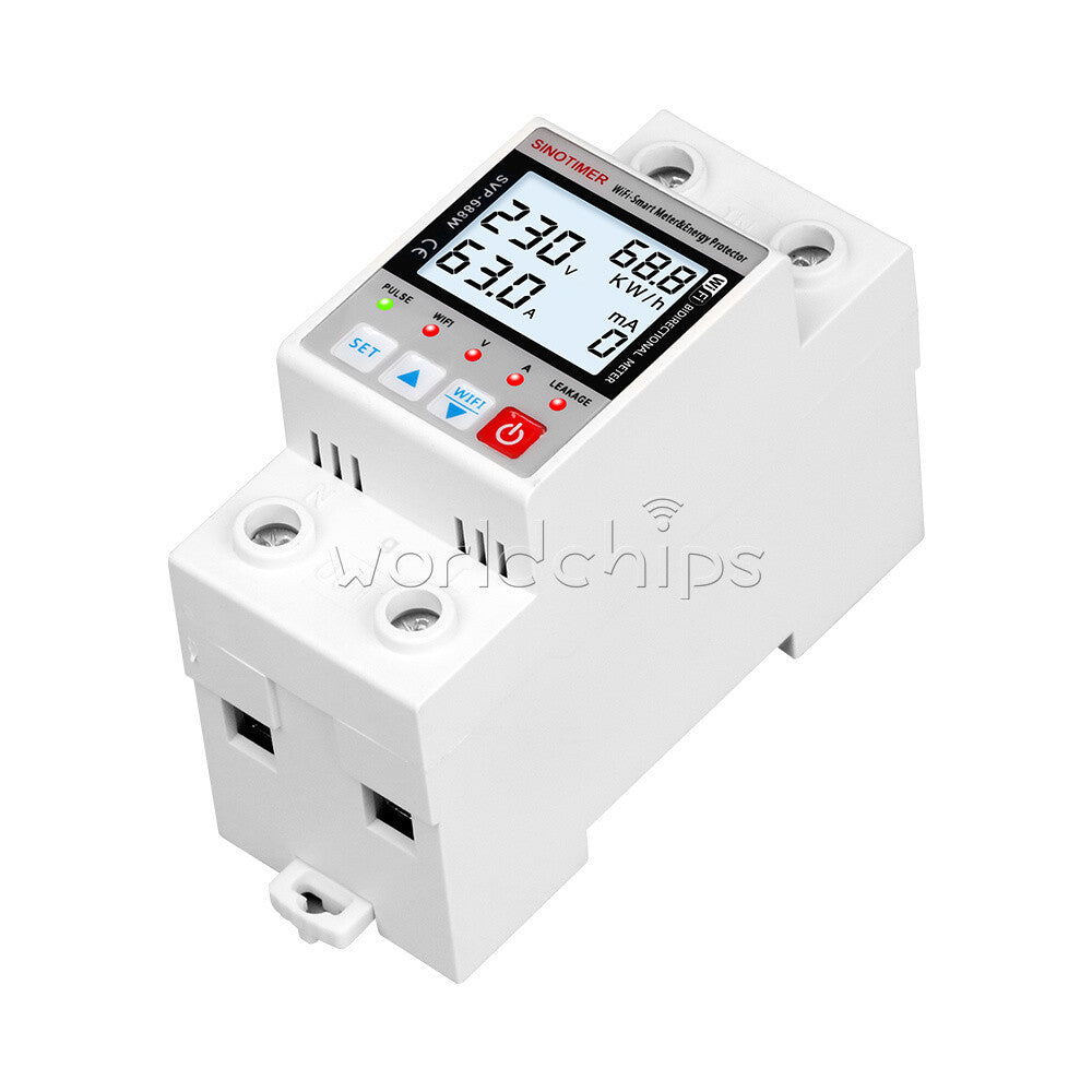 AC220V 63A Tuya Smart Under/Over voltage current Protector WIFI APP Control