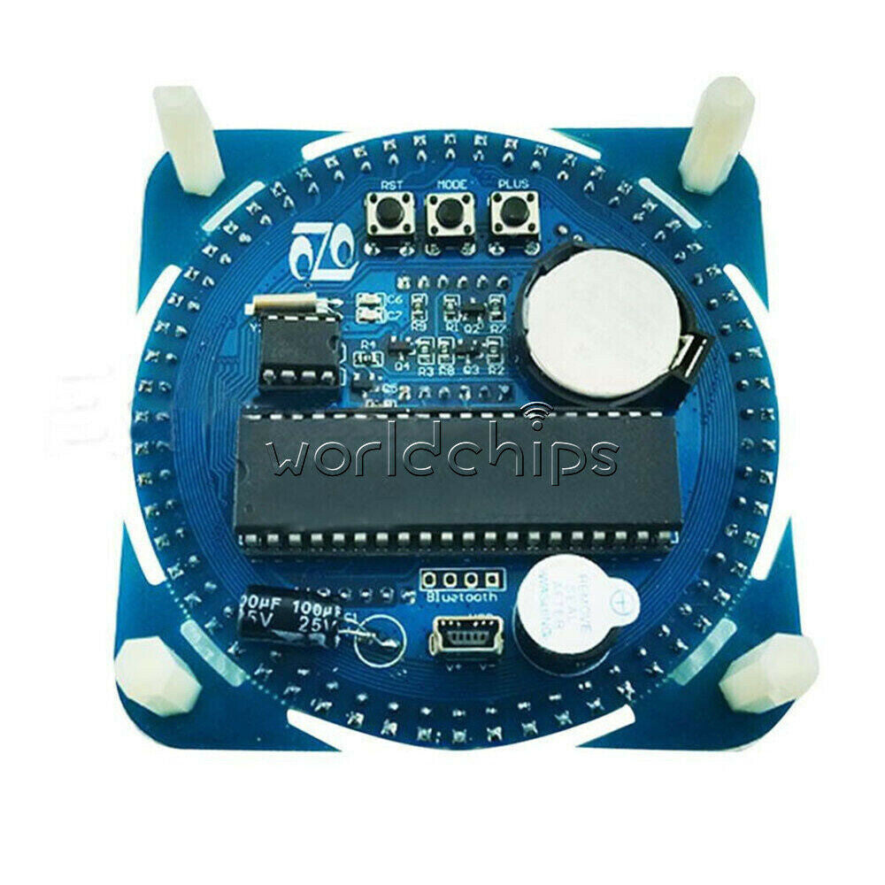 DS1302 Electronic Clock 51 MCU Learning Board Rotating LED Clock Kit /Assembled
