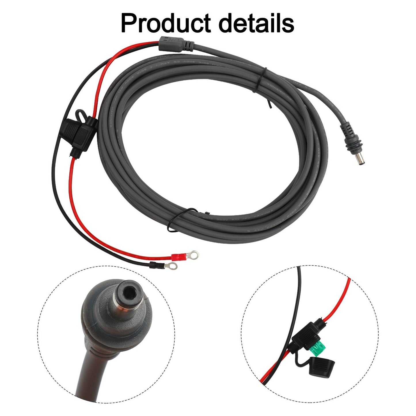 Waterproof 18AWG Extension Cord for Starlink Mini with Secure Fuse Holder