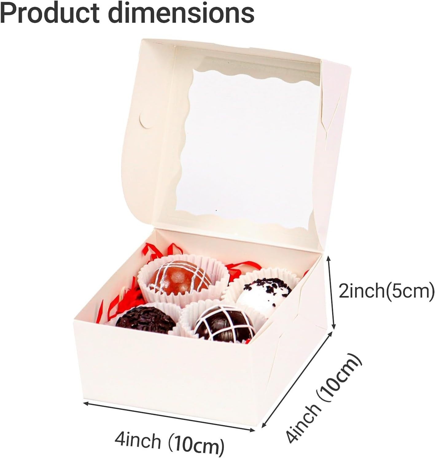 Romanticbaking 40 Pack Bakery Boxes 4X4X2 Inches Cookies Boxes Mini Bundt Cake B