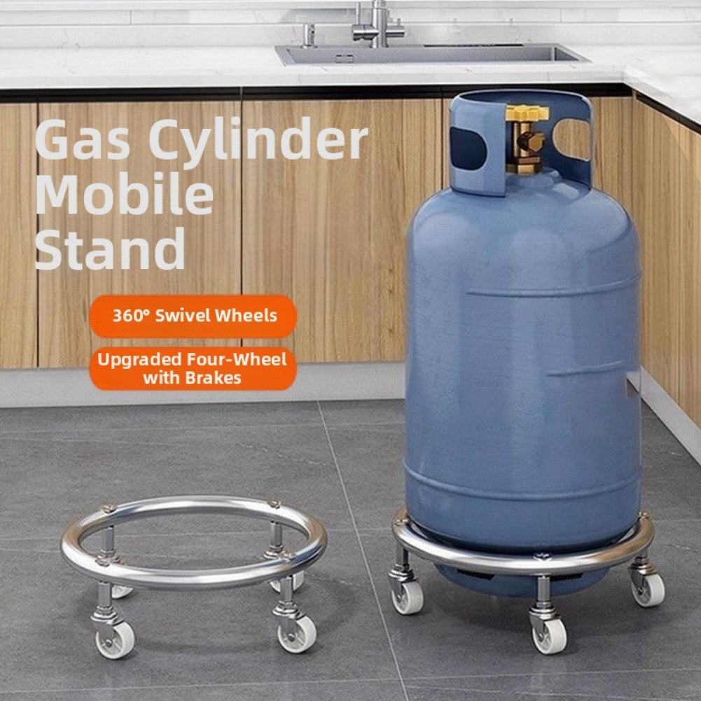 Portable Propane Tank Dolly with Stainless Steel Frame and Brake Wheel System