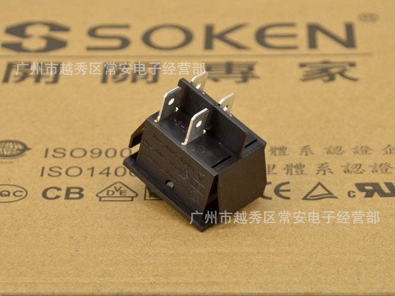5pcs SOKEN RK1-01 16A/250VAC 4 pin Rocker Switch Yellow Light