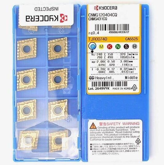 10Pcs Kyocera CNMG120404-CQ CA5525 CNMG431CQ CNC Carbide inserts turning blade