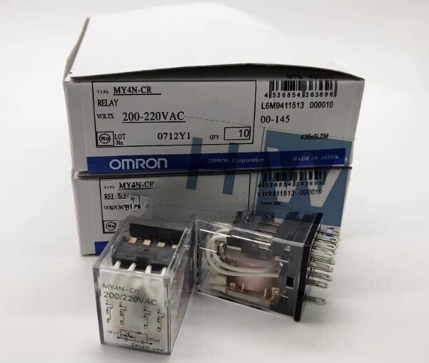 BOX /10Pcs Small Electromagnetic Relay MY4N-CR AC220V