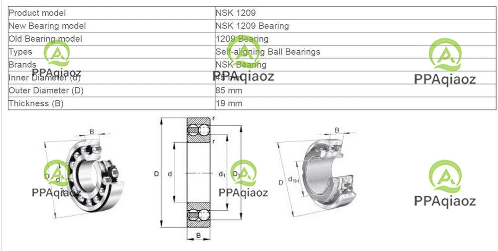1PC NSK 1209 Self-Aligning Ball Bearings 45x85x19mm #P