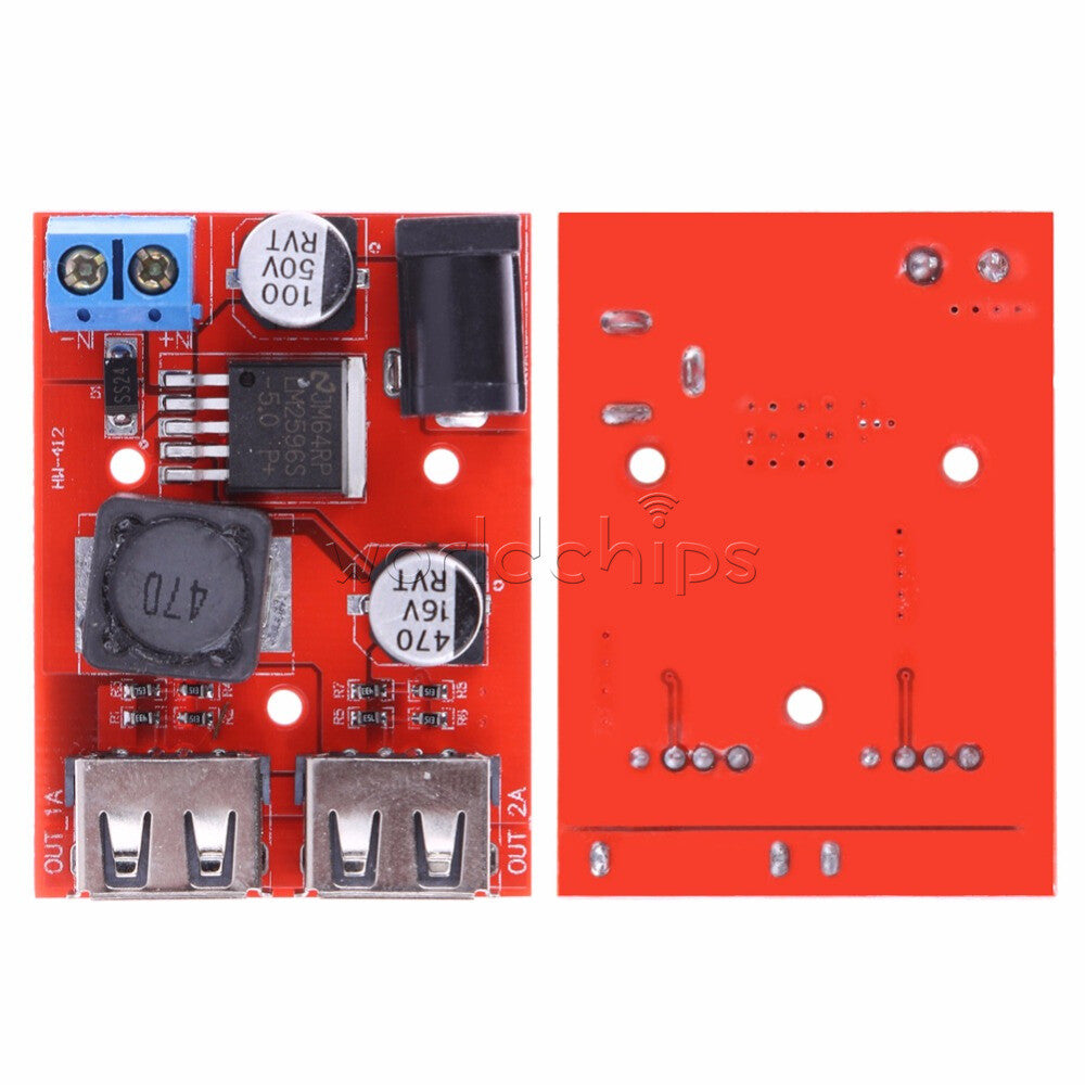 10PCS Dual USB Charger DC6V-40V TO DC5V 3A Step-Down Buck Power Supply Converter
