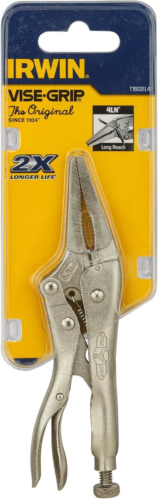 VISE-GRIP  Locking Pliers, Long Nose, 4-Inch (1602L3), 100Mm