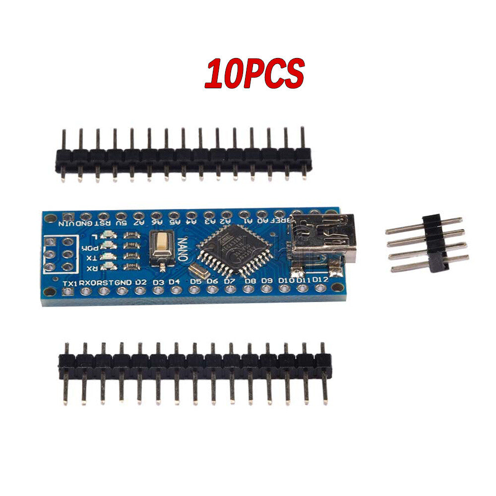 10PCS Nano V3.0 Mini USB ATmega328P-AU DC 5V 16MHz CH340G Driver For Arduino