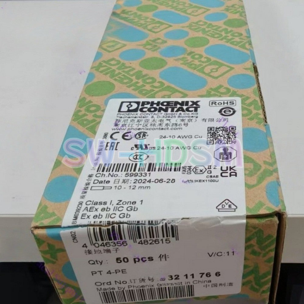 50PCS  for Phoenix Contact PT 4-PE 3211766 Direct Plug-in Grounding Terminal