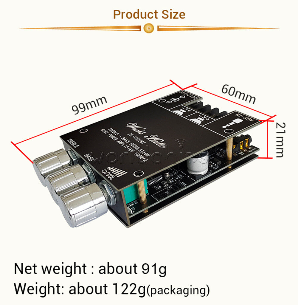 1002MT Mini Bluetooth Digital Amplifier Module Stereo Desktop Audio Amp Board