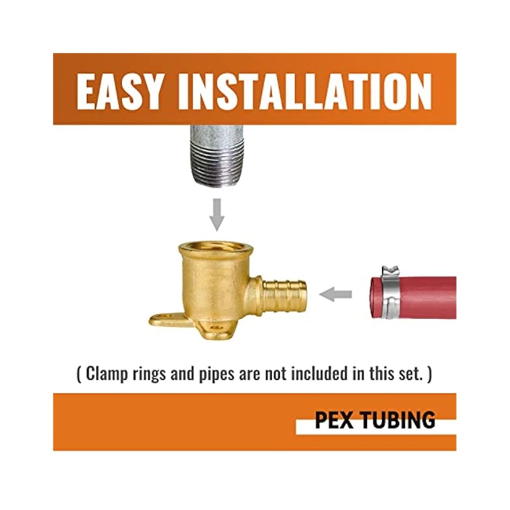 4-Pack 1/2" Pex Drop Ear Elbow, No Lead Brass, UPC, ASTM F1807