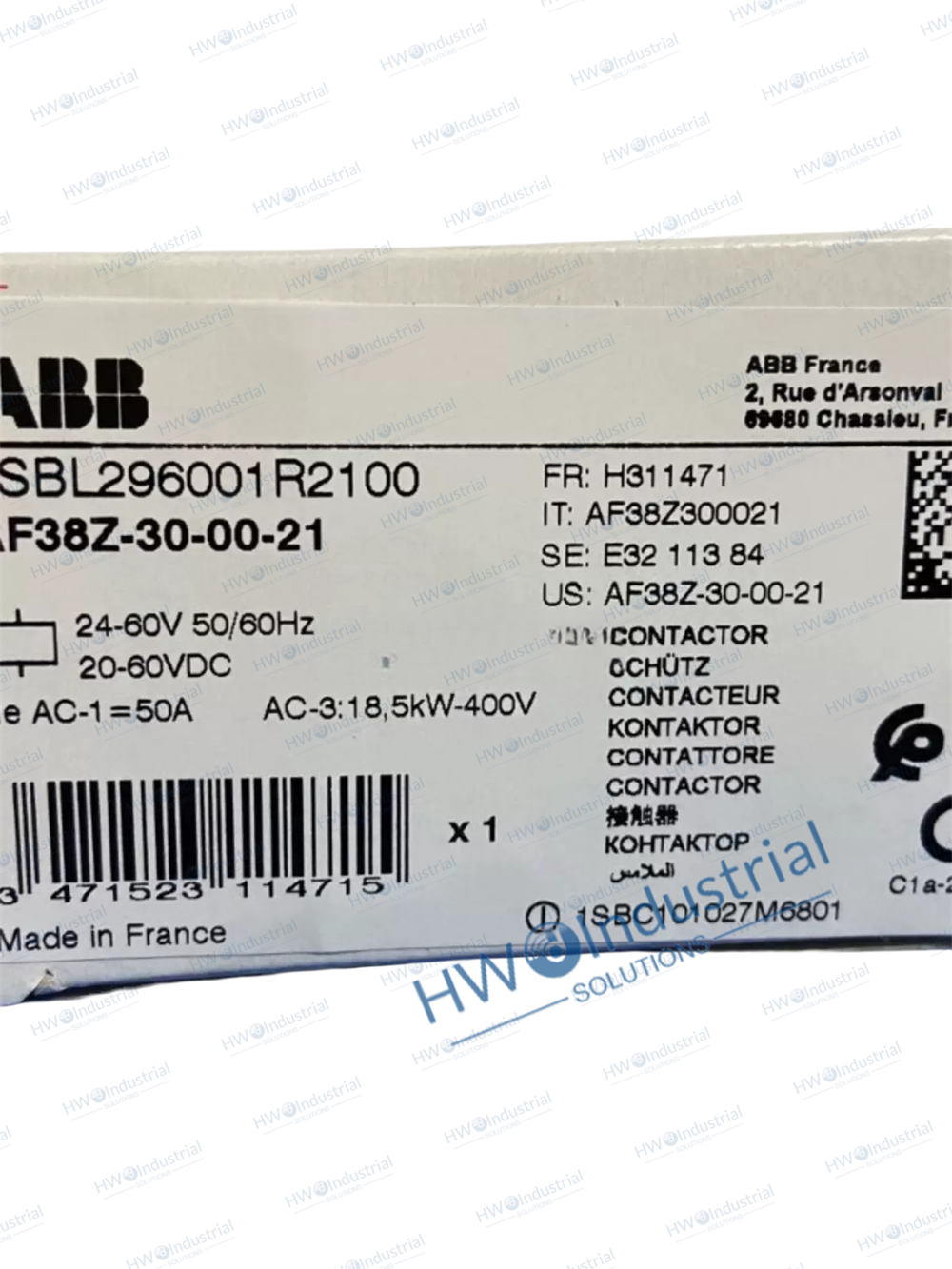 1/Piece AF38Z-30-00-21 24-60VAC/20-60VDC  ABB Contactor
