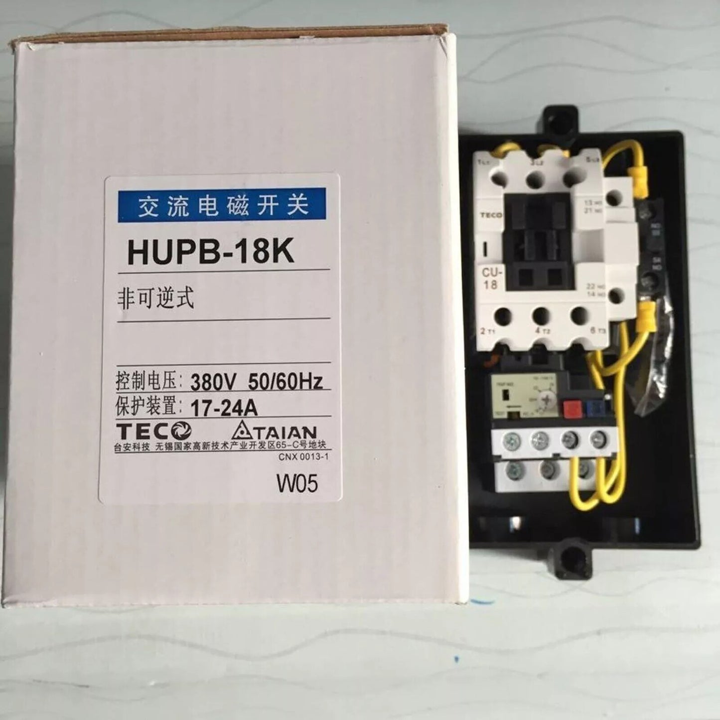 1PCS  TECO HUPB-18K 380V 17-24A 3Phase Control Motor Magnetic Starter