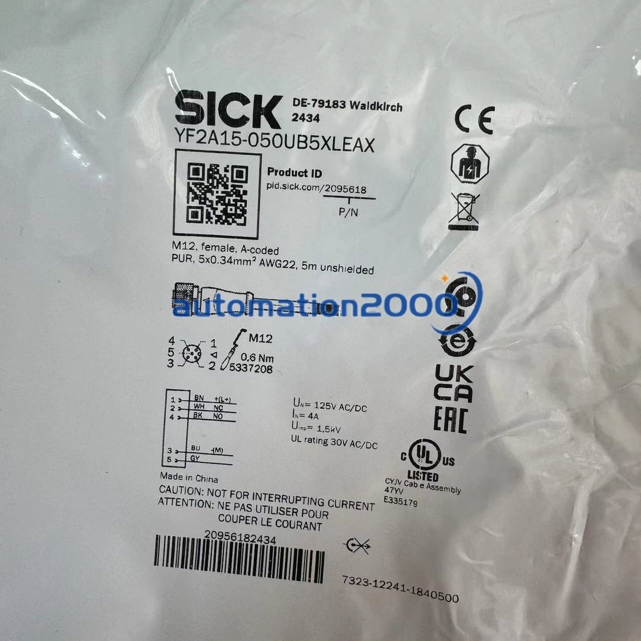 1PC  SICK YF2A15-050UB5XLEAX Cables and adapters 2095618 #P