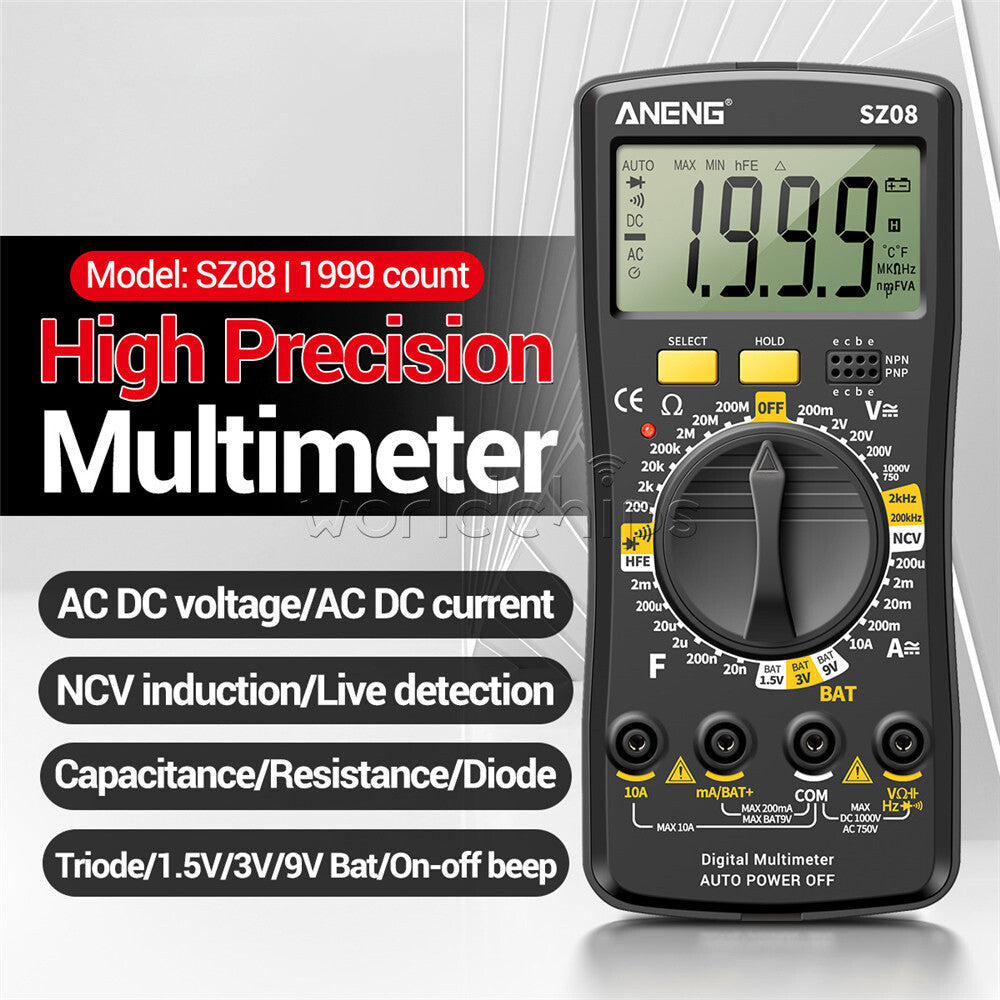 ANENG Digital Multimeter Professional Auto Voltmeter AC DC220V Resistance Tester