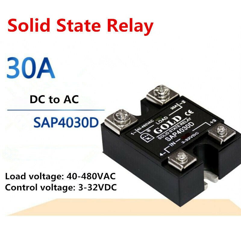 1pcs GOLD Single-phase Solid State Relay Model SAP4030D 30A DC Control AC