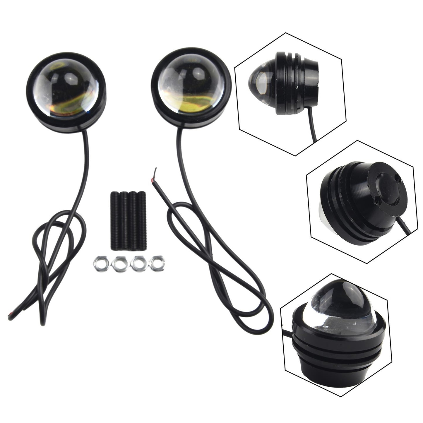 Fog Light Daytime Light Waterproof 1 Pair 12V-24V 2PCS Bull Eye Dustproof