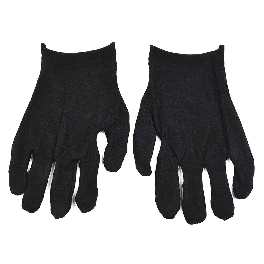 12 Pairs Black Cotton-Gloves Liner Moisturising-Eczema Butler-Beauty-Unisex