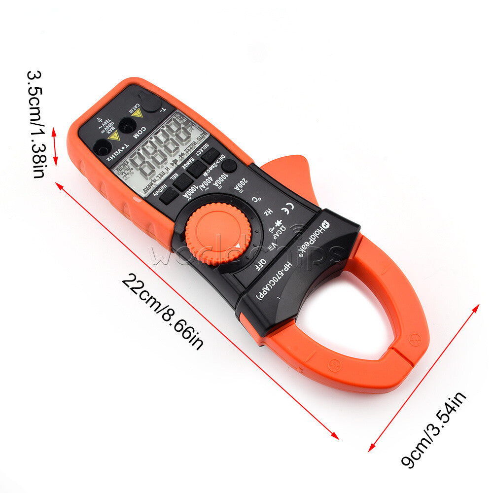 Digital Clamp Meter DC Current 4000 Counts AC/DC Volt 1000A Handheld Tester
