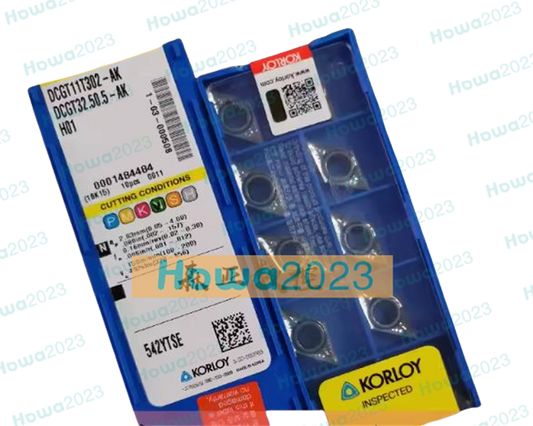 10Pcs/BOX DCGT11T302-AK H01 DCGT21.50.5-AK KORLOY CNC Blade Carbide Inserts