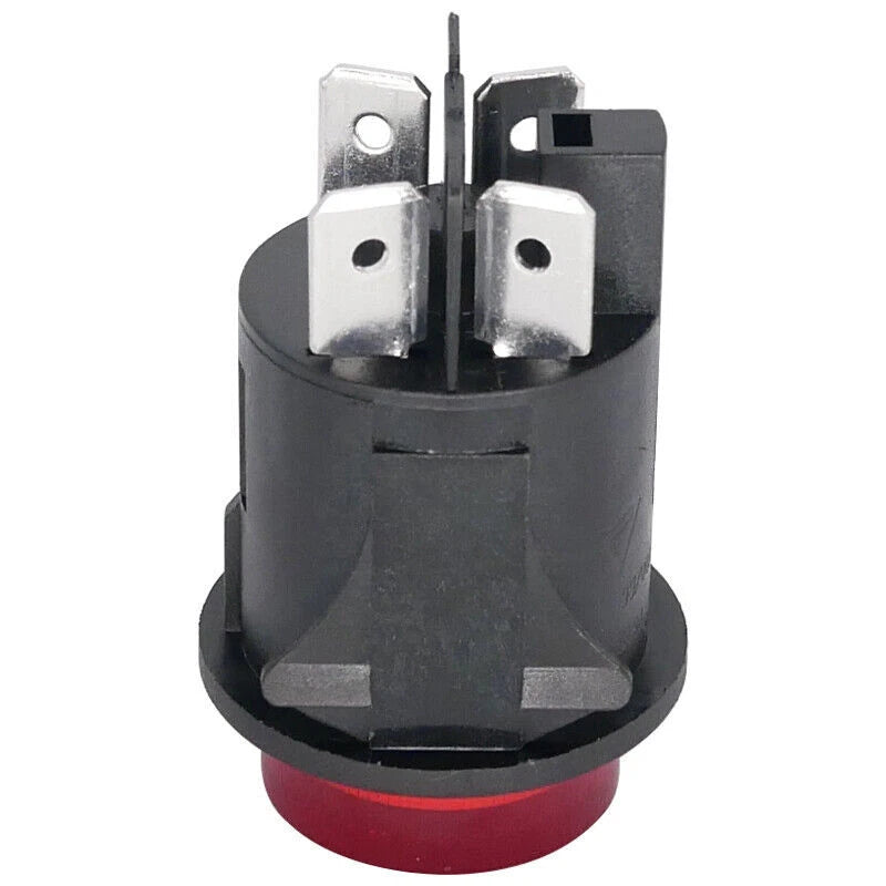 PS18-16 4Pin 16A 250VAC Double Row Power Round Red Lamp ButtonSwitch
