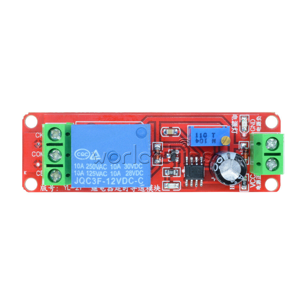 10PCS 12V DC Conduction Delay Relay Shield Module NE555 Timer Switch 0-10 Sec