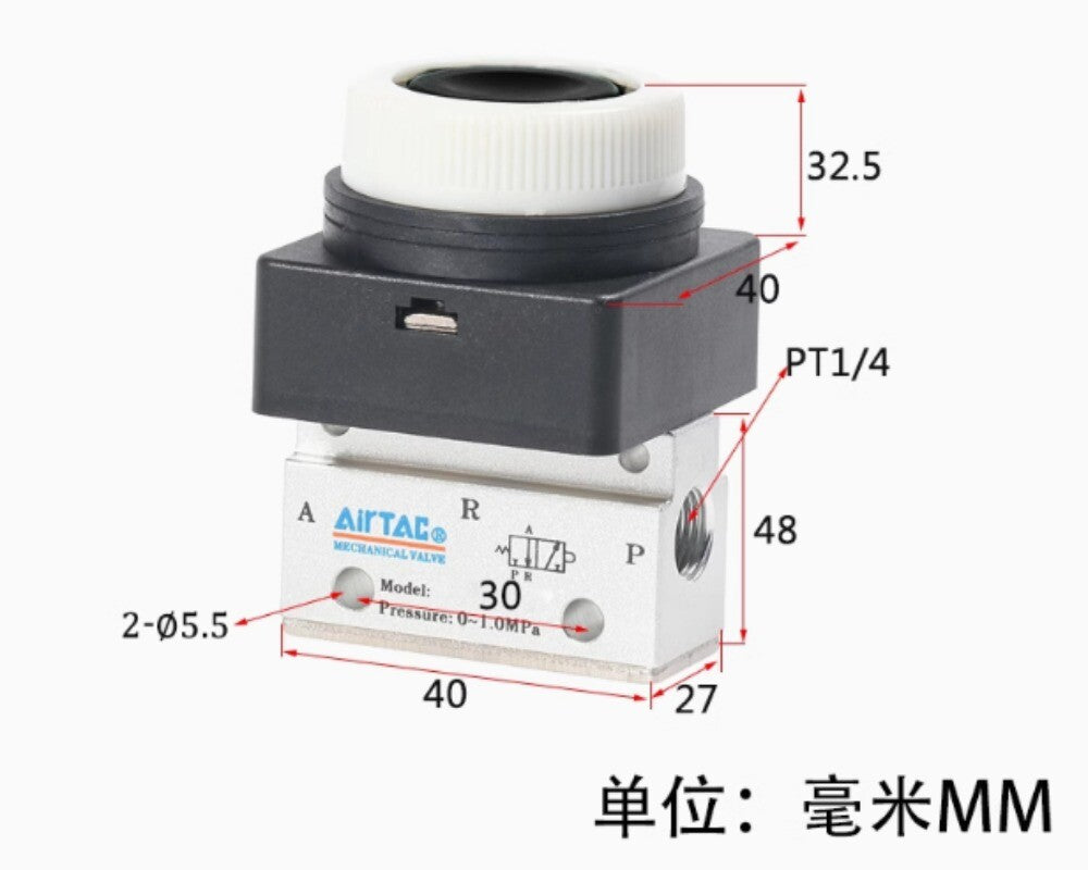 1pcs AirTAC Mechanical Valve CM3PF08B CM3PF08G CM3PF08R CM3PF08Y