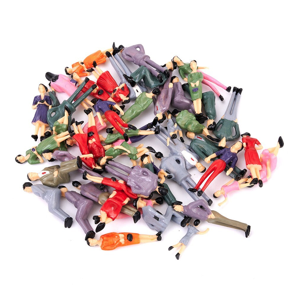 50x Scale Plastic Models 1:32 People Sitting Standing Figures Plastic 1 Gauge