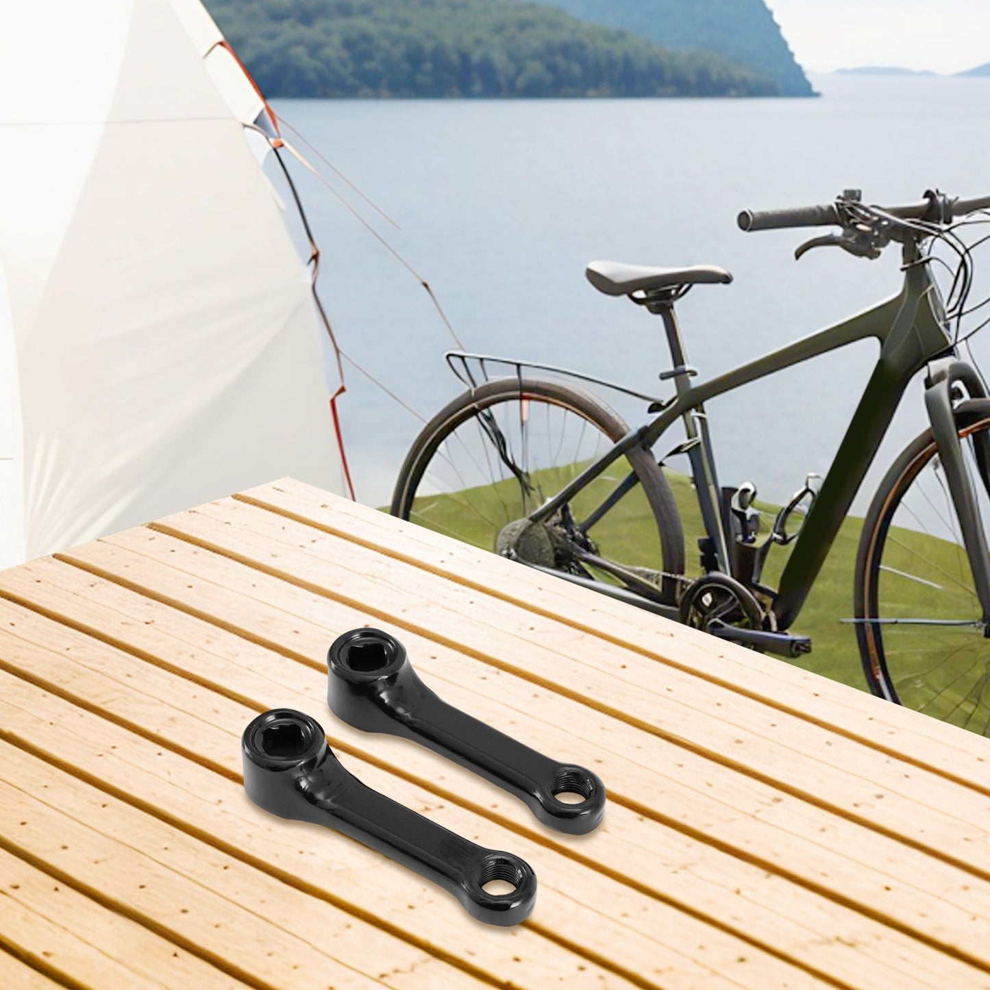 Sleek and Strong 89mm Iron Exercise Bike Cranks Featuring Square Holes