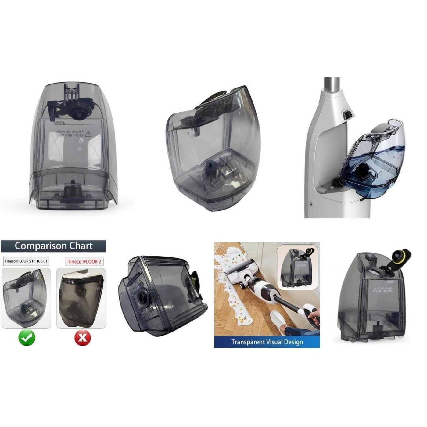 Home Floor Cleaning Clean Water Tank For Tineco IFLOORS Compatible Design