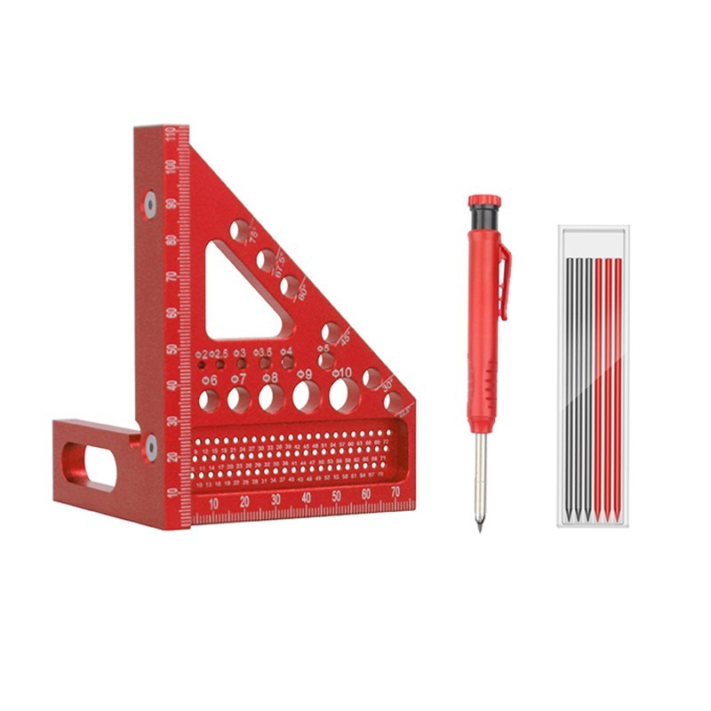 Woodworking Scribing Ruler with 22 5 to 90 Degree Angle Measurement Range